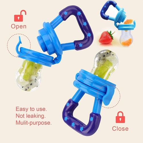 3 Fruit Fresh Silicone Teether Soother Nibbler Baby Feeder Pacifier Food Feeding - Picture 4 of 6