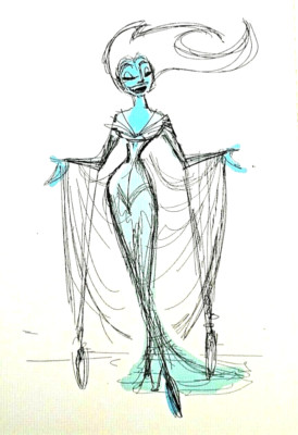 DISNEY POSTKARTE - FROZEN - ELSA - DIGITALE KONZEPTKUNST VON JEAN GILLMORE ~ NEU 