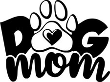 DOG MOM puppy love Vinyl Decal Car Truck Wall Sticker pick your size and color