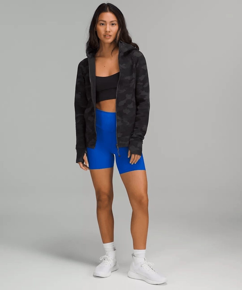 Lululemon Womens Scuba Crew Sweatshirt Hoodie Zip Deep Coal Black