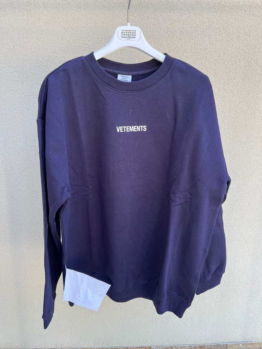 Vetements , Logo Sweat Shirt in Navy / Marine , BNWT S | eBay