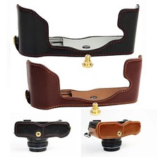 For Olympus PEN-F Digital Camera Genuine Leather Cover Protector Half Case Grip