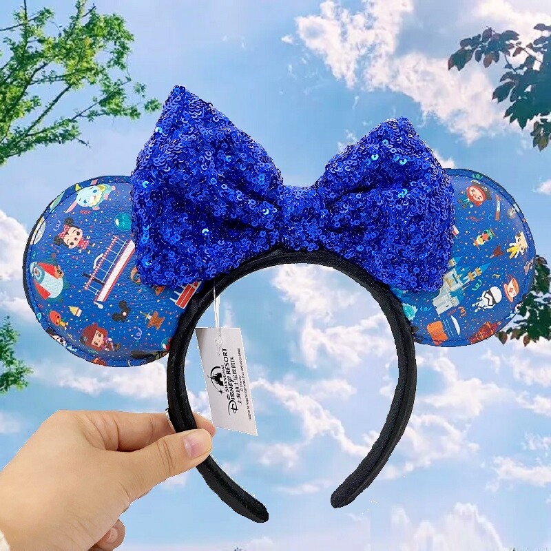 NWT Disney Parks Loungefly Parks Cuties Chibi Blue Minnie Mouse Ears Headband s-l400.png main image 2