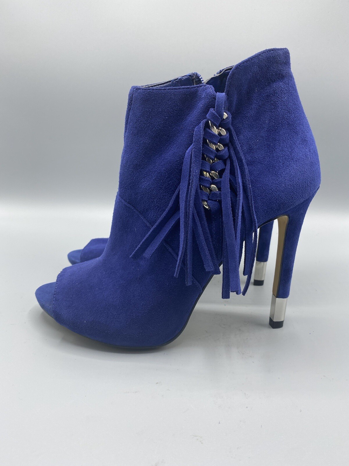 Guess Womens Shoes Peep Toe Heels Booties Blue Su… - image 2