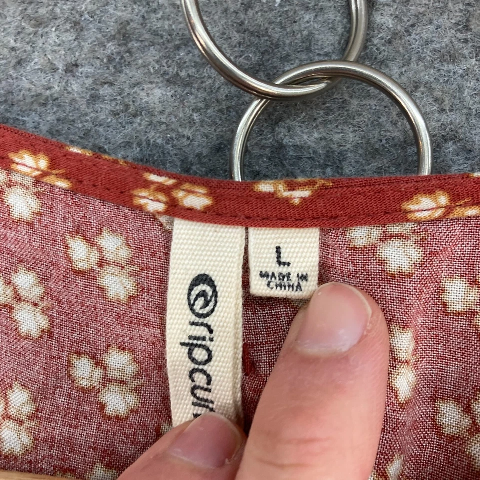 Vestido Rip Curl Feminino Grande Marrom Floral Manga Curta Decote V Midi 22010 - Imagem 4 de 4