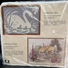 VTG SEALED 1989 Creative Circle Embroidery Rose Cottage Marsha Wilkes Kit 0350