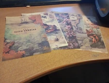 5X SHEETS NOSTALGIC/VINTAGE FOR SCRAPBOOKING/JOURNALS  +/- 13X9 CM (VIN501)