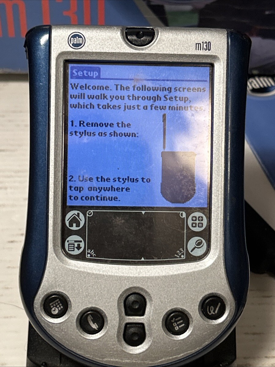 Palm M130 Handheld Personal Data Organizer PDA + Charger Base In
