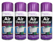 4x Compressed Air Duster Spray Can Cleans & Protects Laptops Keyboards[Pack of 4