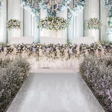 3.3 33ft 0.005in Thick Silver PET Double Sided Mirror Aisle Runner Decor Carpet