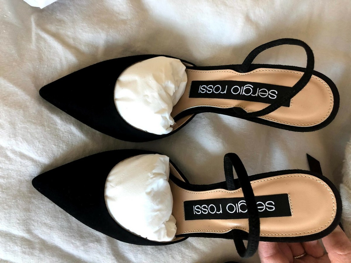Sergio Rossi 'Godiva' Slingback Pumps – Black Suede – Size
