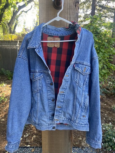 Vintage Levis Denim Plaid Flannel Lined 