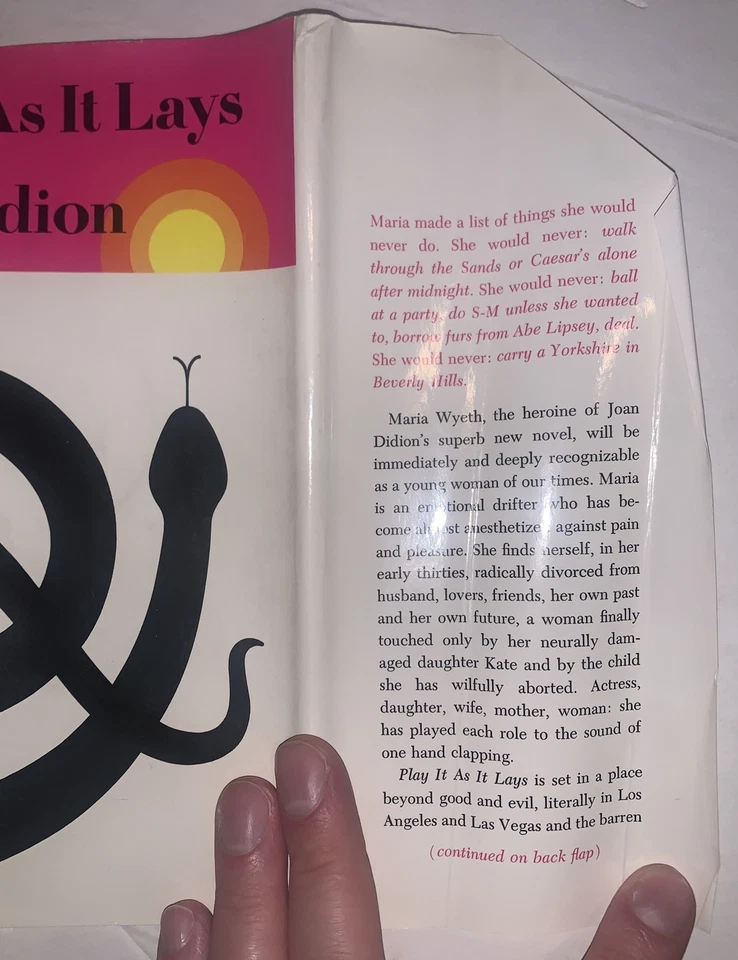 1970, 1st Ed, 1st Printing, DJ, PLAY IT AS IT LAYS, A NOVEL by JOAN DIDION - Image 4 of 4