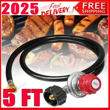 5 FT Hose High Pressure Propane Gas Regulator LPG BBQ Grill Tank Adjustable NEW