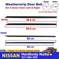 Front Window Glass Seals Door Belt Outer Inner For Nissan D21 Pickup 86-97 e00b