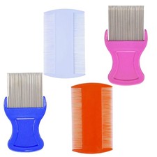 Multicolor 4-Piece Hair Comb Set - Durable Metal, Easy Carry for On-the-Go Care