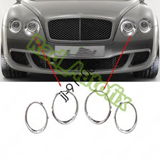 New For Bentley GT 2004-2010 Chrome Headlight Trim Ring Set