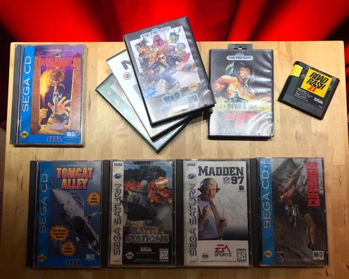Sega Genesis + Sega CD 10-Game Lot / Rambo III /9 Used + 1 Sealed [DoubleSwitch]