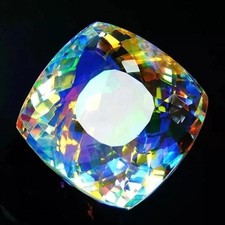 Natural Mystic Topaz Rainbow Color Cushion Cut Certified 49 Ct Loose Gemstone
