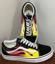 VANS OLD SKOOL FLAME SNEAKERS LOW TOP SUEDE CANVAS UNISEX Mens Sz 3.5 / Women 5
