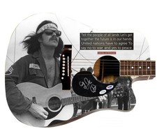 Country Joe McDonald Signed 1:1 Signature Edition Graphics Photo Guitar