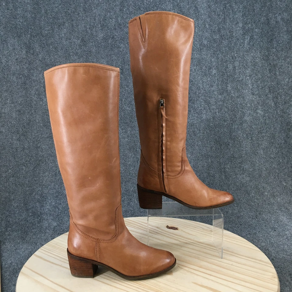 Sam Edelman Botas Mujer 7 M Loren Altas Montar Hasta la Rodilla Cuero Marrón Comodidad Foto 2 de 4