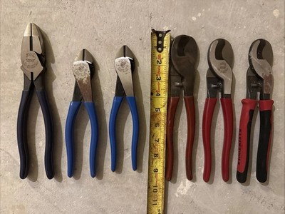 (6) Various Klein Tools Plyers USED