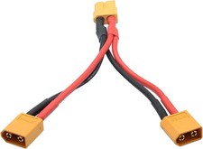 Short XT60 Parallel Battery Connector Cable,14Awg 1 Female to 2 Male Y Splitter