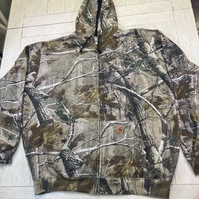 Carhartt Hoodie Mens 2XLT RealTree Camo Full Zip Camoflouge K289 Sweatshirt 