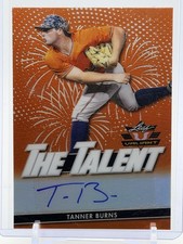 Tanner Burns 2020 Leaf Valiant The Talent Autographs Orange #TT-TB1 SN,AU #/75