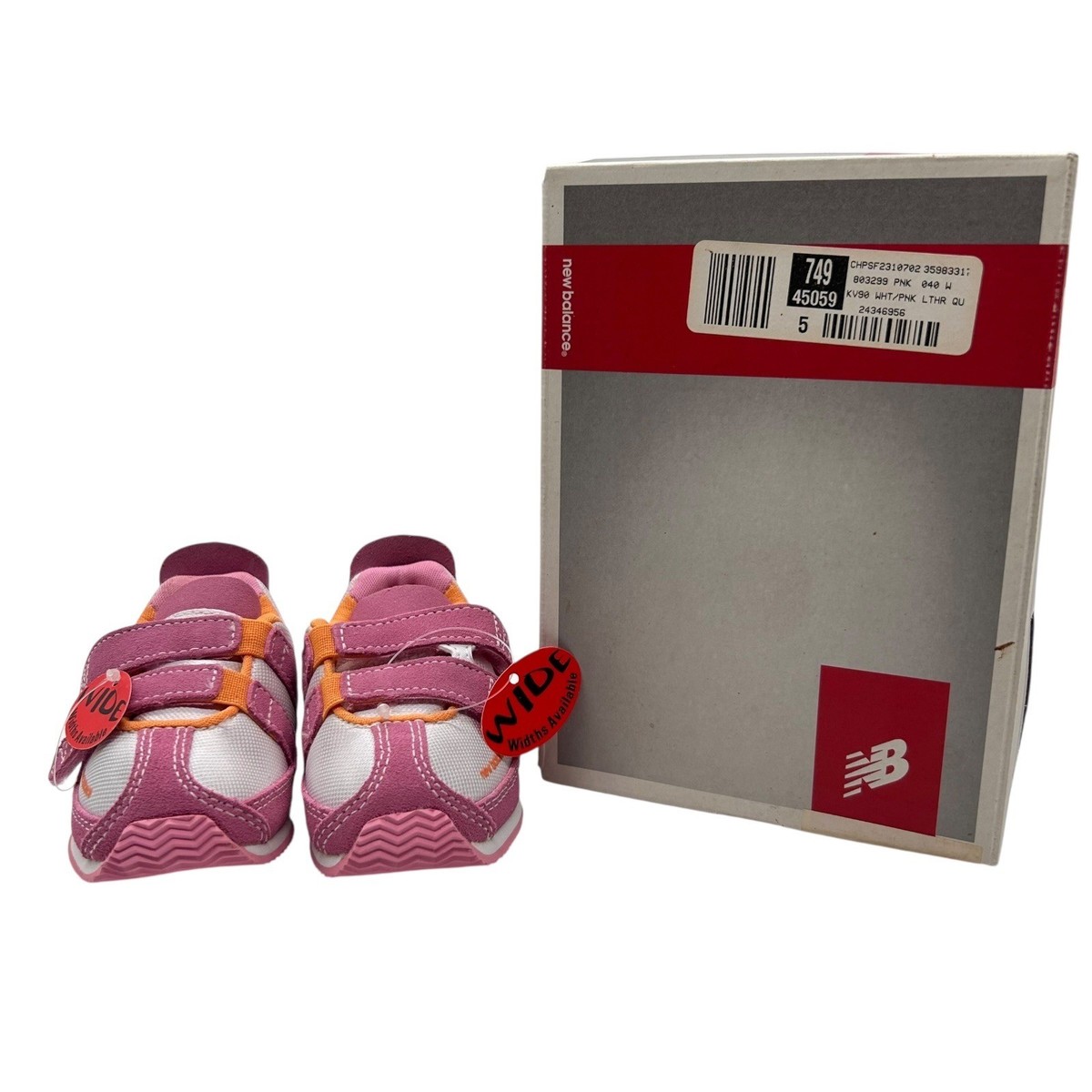 New Balance Sneakers Infant Girls Wide Pink Orange Shoe Hook