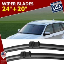 NEW 24''+20'' OEM Replace Quality Bracketless Windshield Wiper Blades Side lock