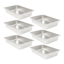 Full Size Table Pans 6-Pack 4 Inch Deep Restaurant Steam Table Pans Without Lid