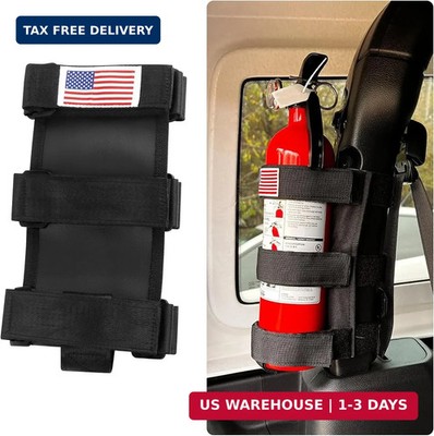 OFBAND Roll Bar Car Fire Extinguisher Mount with American Flag,Fire Extinguisher