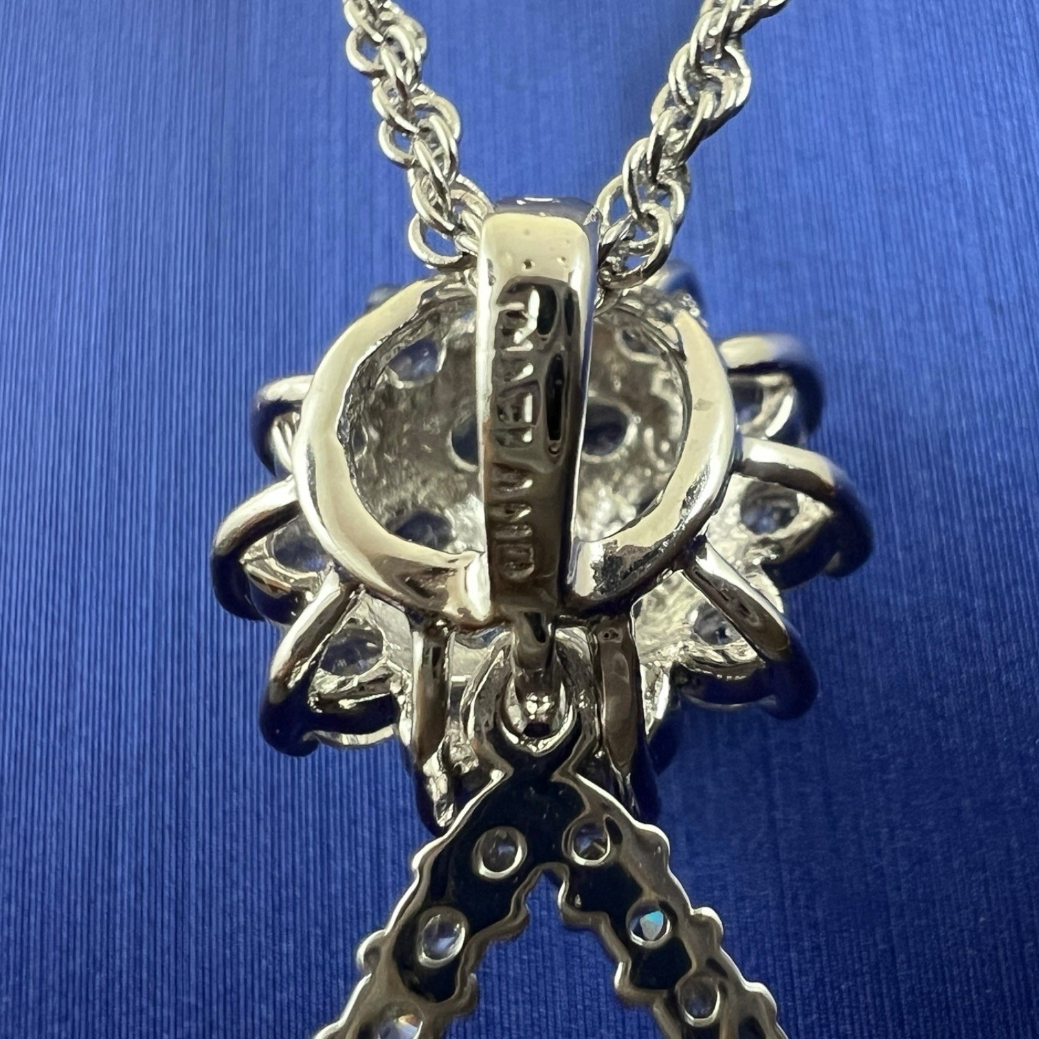 Vintage JBK Camrose & Kross Clear Crystal Pendant Chain Necklace VG+