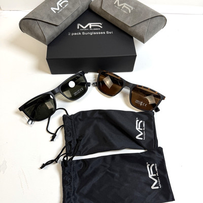 Mack Russo 2-Pack Sunglasses Set His Hers Unisex UV400 New in Box