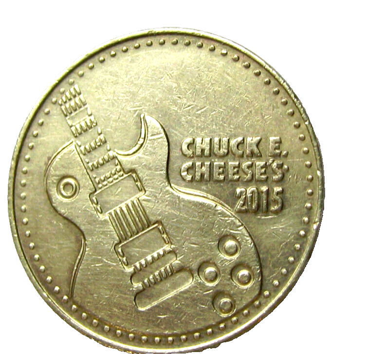 2015 CHUCK E CHEESE'S TOKEN BRASS COIN 25mm CHUCK E ROCKS | eBay