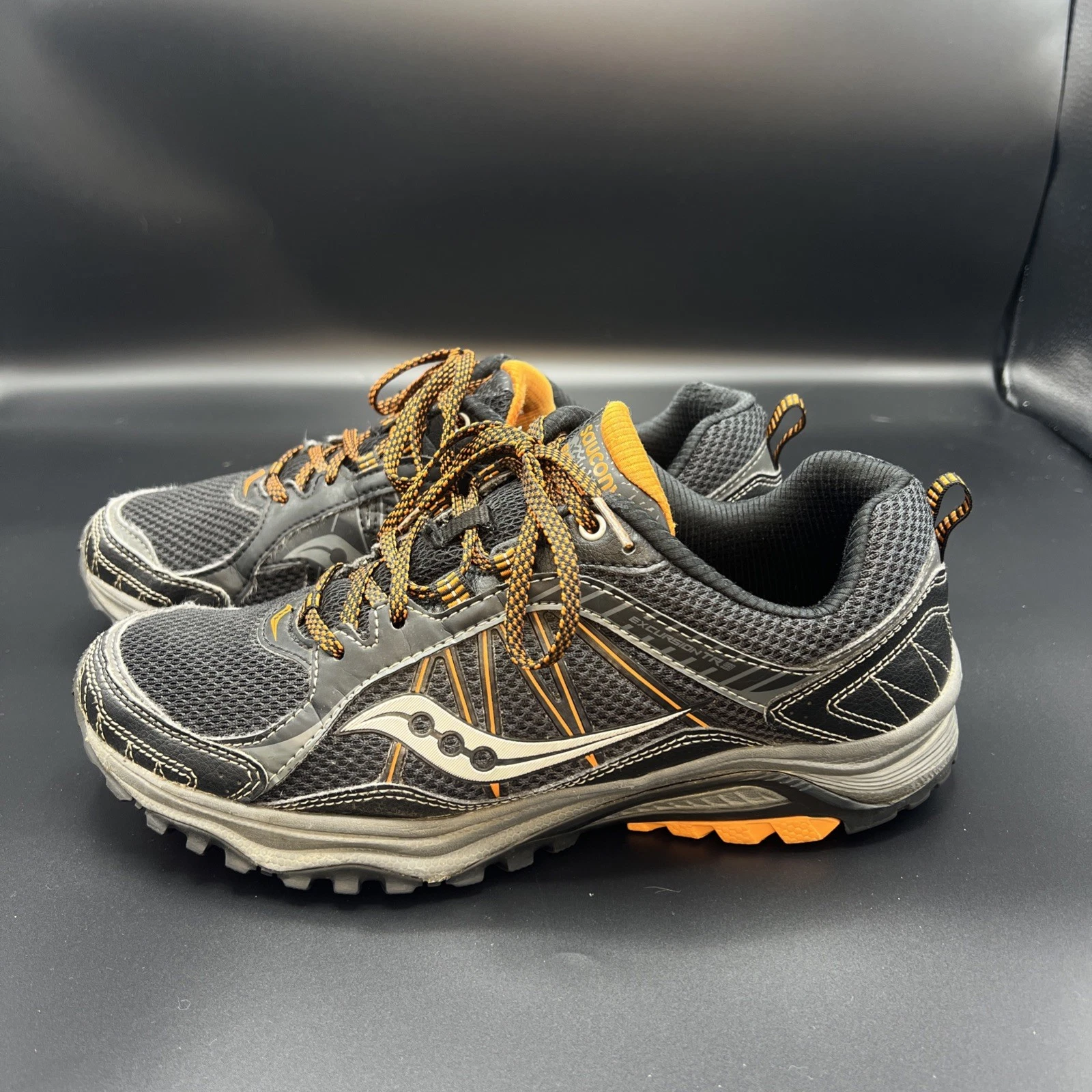 Saucony Shoes Mens Size 8 Black Orange Trail Running Athletic Sneakers S25249-13