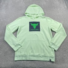 Under Armour Hoodie Youth Boys XL Green Project Rock Rival Fleece Sweatshirt