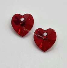 Swarovski Crystal Light Siam AB Heart 6202 Pendant; 10mm 2pc or 14mm; Red