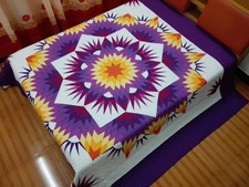 King size machine pieced and quilted Patchwork quilt 112