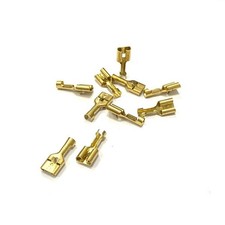6.3mm Brass Female Spade Lucar Connectors For 0.5-1.0mm² Cables - Pack 50