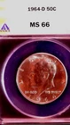1964-D KENNEDY SILVER HALF DOLLAR 50C,ANACS MS66