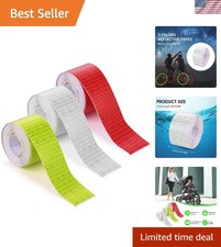 High-Visibility Reflective Warning Tape - 3 Rolls of Waterproof Safety Stickers