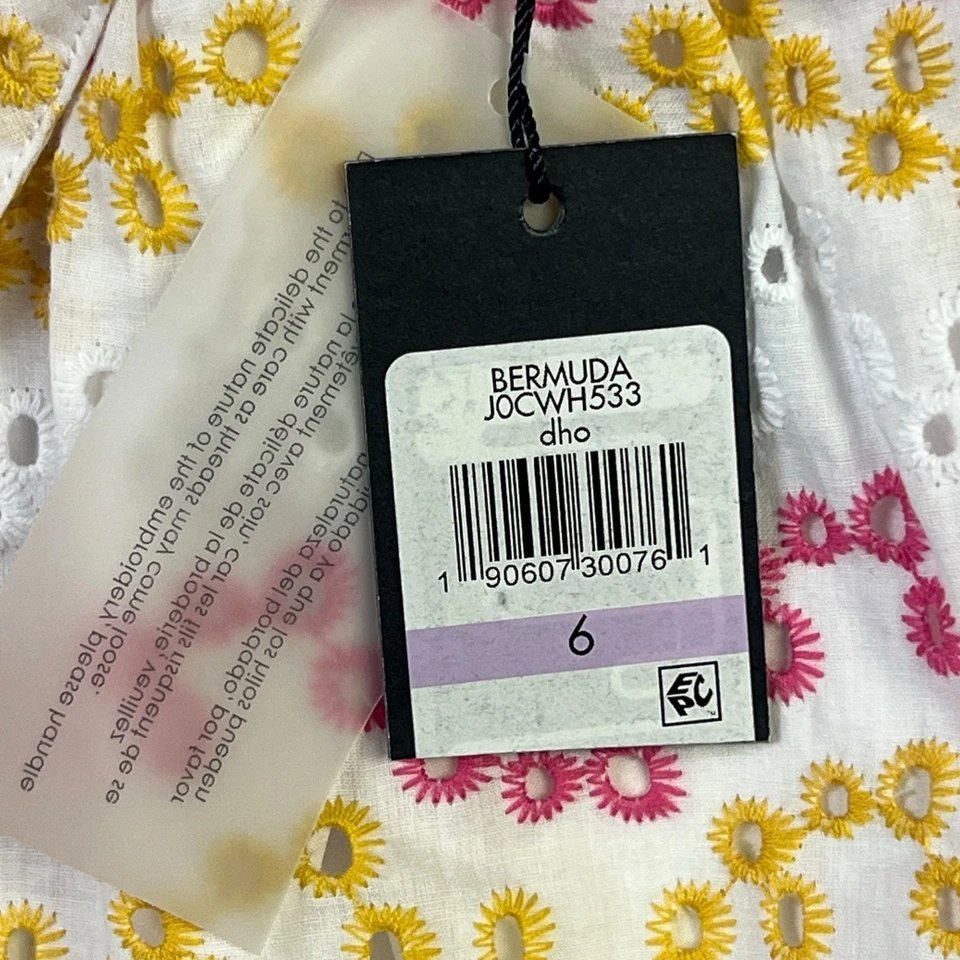 Tommy Hilfiger Pantalones Cortos Floral Ojales Blanco Rosa Amarillo Talla 6 Nuevo Resortwear Foto 4 de 4
