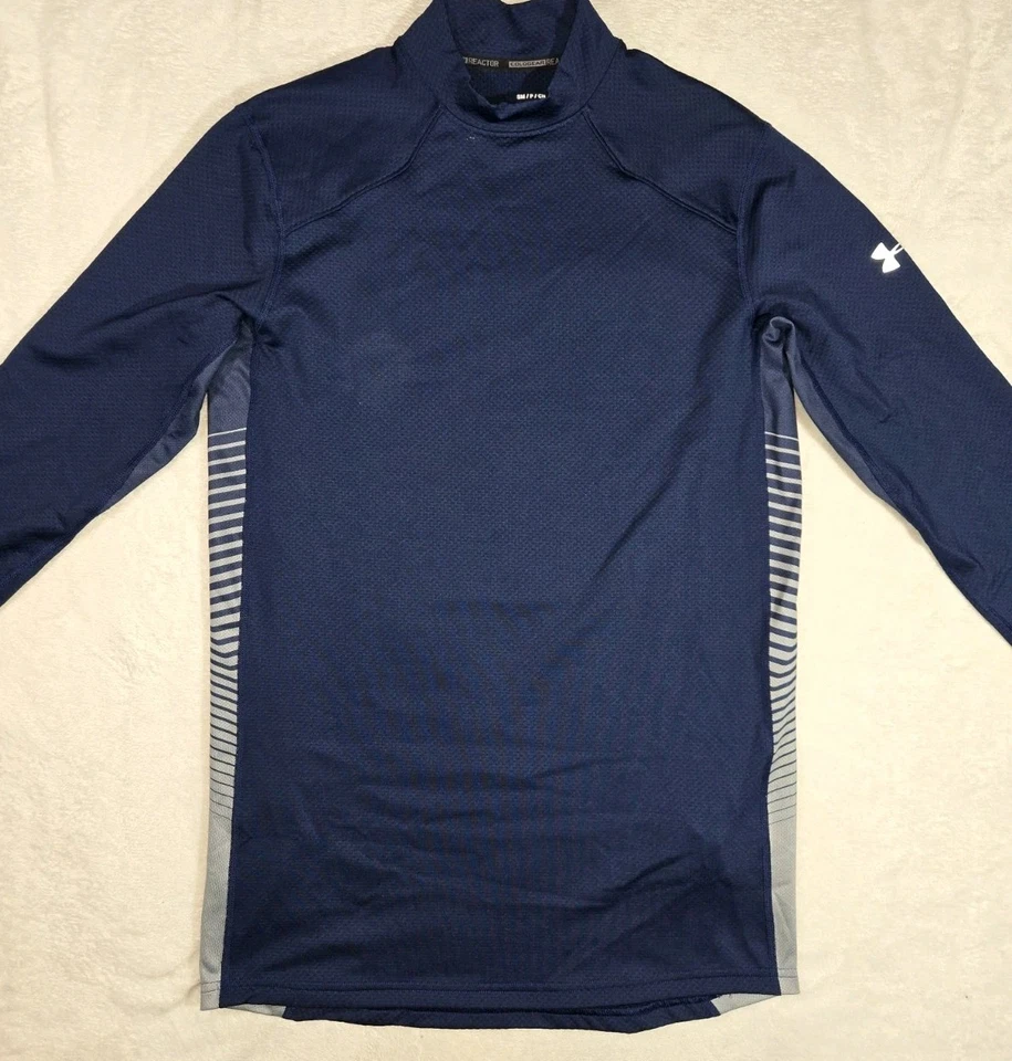 Camisa Under Armour Coldgear Reactor Manga Larga Para Hombre Ajustada Pequeña Azul Foto 3 de 4