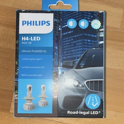 Original Philips Ultinon Pro6000 H4 LED LED mit Straßenzulassung Birne Lampe