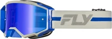 Fly Racing Zone Pro Goggle Grey/Blue with Blue Mirror/Smoke Lens