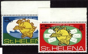 505  St Helena 1952  Stamp Scott #283-4 Centenary of UPU Mint NH Complete Set