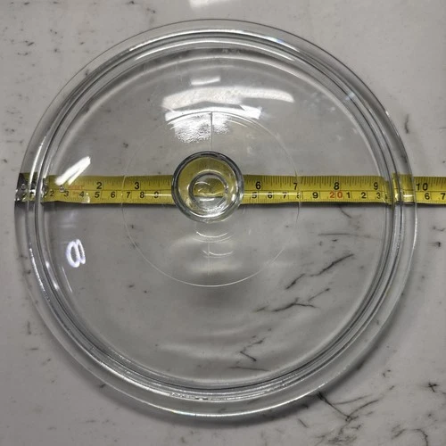 Vintage Round Clear Glass 9.5" (8.75 inside) Lid Casserole Pot Replacement Pyrex